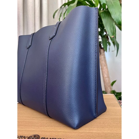 ♦️AUTHENTIC TORY BURCH NAVY BLUE PERRY TOTE/HANDBAG - Picture 7 of 14